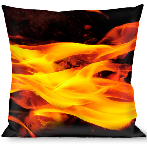Buckle-Down Throw Pillow - Flames Vivid Black/Orange Throw Pillows Buckle-Down   