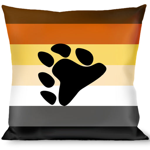 Buckle-Down Throw Pillow - Flag Bear Pride2 Black/Brown/Orange/Yellow/Tan/White/Gray/Black Throw Pillows Buckle-Down   