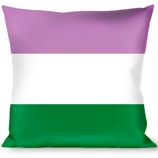 Buckle-Down Throw Pillow - Flag Genderqueer Lavender/White/Green Throw Pillows Buckle-Down   