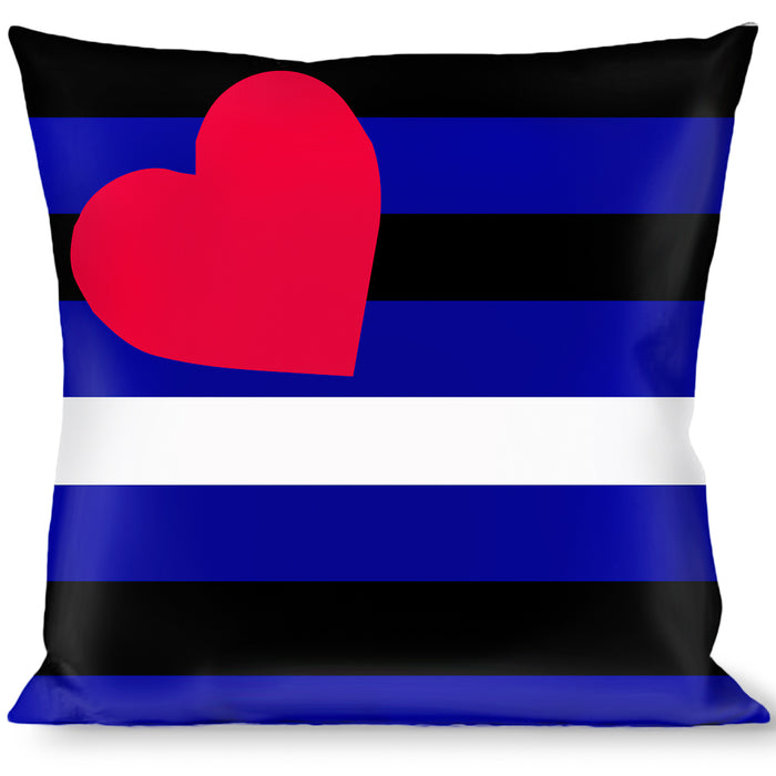 Buckle-Down Throw Pillow - Flag Leather Black/Blue/Red/White Throw Pillows Buckle-Down   