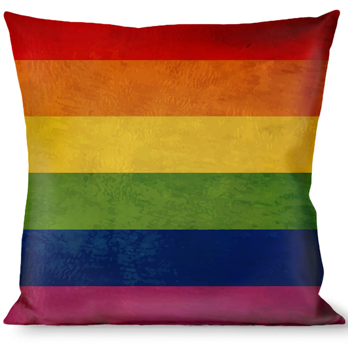Buckle-Down Throw Pillow - Flag Pride Distressed Rainbow Throw Pillows Buckle-Down   