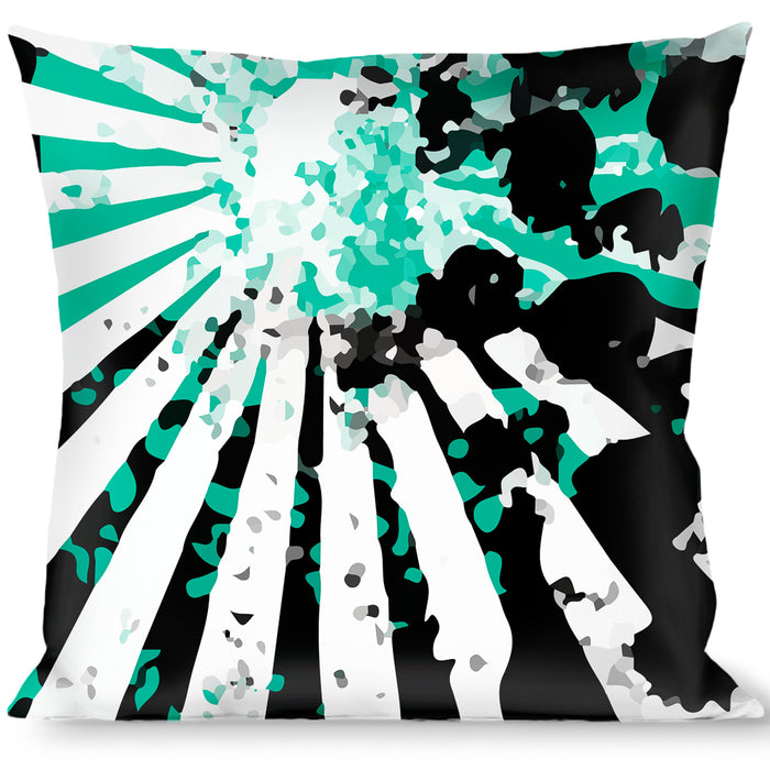 Buckle-Down Throw Pillow - Grunge Chaos Green Throw Pillows Buckle-Down   