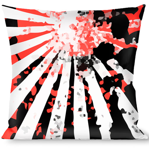 Buckle-Down Throw Pillow - Grunge Chaos Red Throw Pillows Buckle-Down   