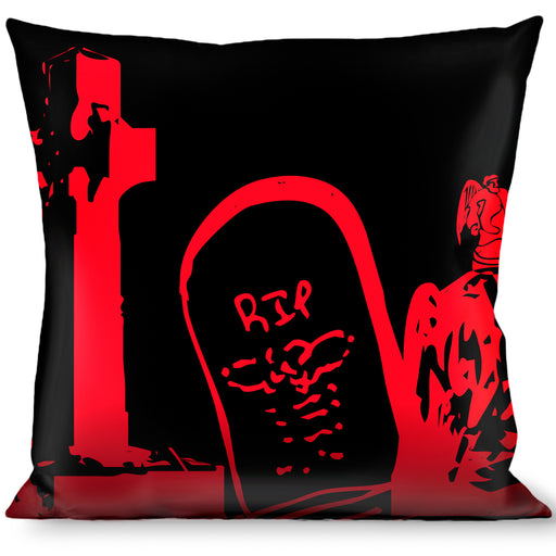 Buckle-Down Throw Pillow - Graveyard Black/Red Throw Pillows Buckle-Down   