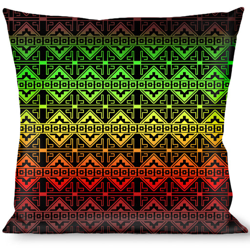Buckle-Down Throw Pillow - Geomteric2 Black/Red/Yellow/Green Throw Pillows Buckle-Down   