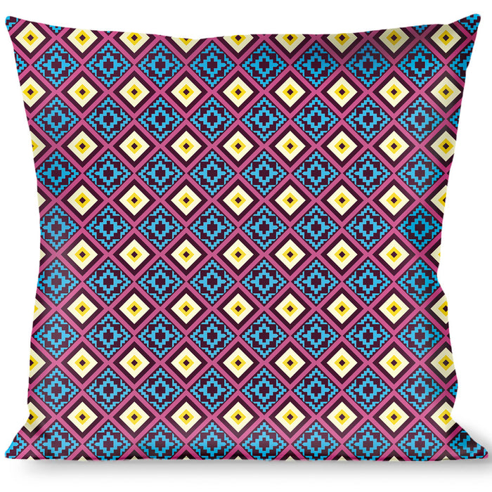 Buckle-Down Throw Pillow - Geometric1 Burgundy/Pink/Tan/Yellow/Baby Blue Throw Pillows Buckle-Down   