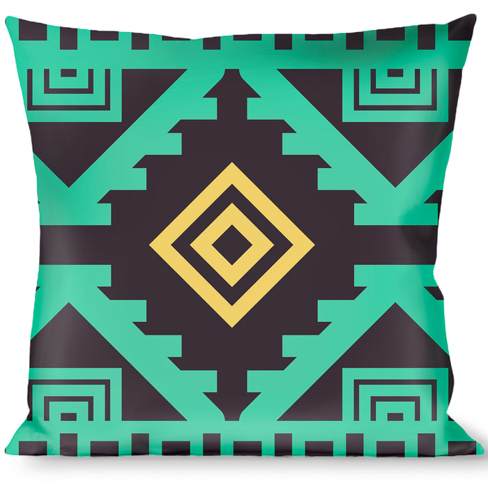 Buckle-Down Throw Pillow - Geometric6 Navy/Turquoise/Gold Throw Pillows Buckle-Down   