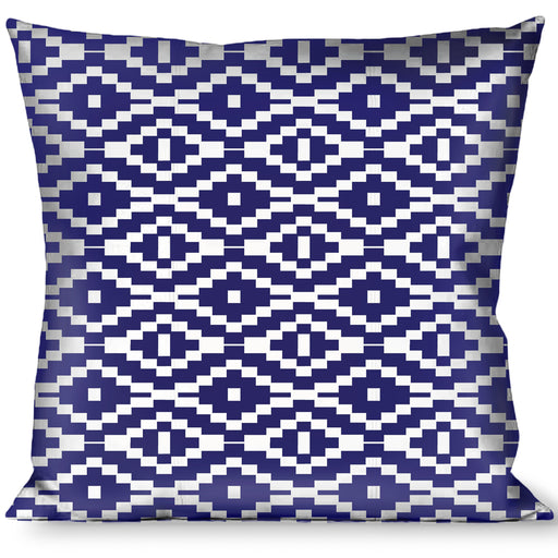 Buckle-Down Throw Pillow - Geometric Diamond Blue/White Throw Pillows Buckle-Down   