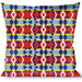 Buckle-Down Throw Pillow - Geometric Triangles/Stripe Red/White/Blues/Yellow Throw Pillows Buckle-Down   