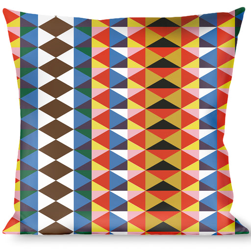 Buckle-Down Throw Pillow - Geometric Triangle Blocks Multi Color Throw Pillows Buckle-Down   