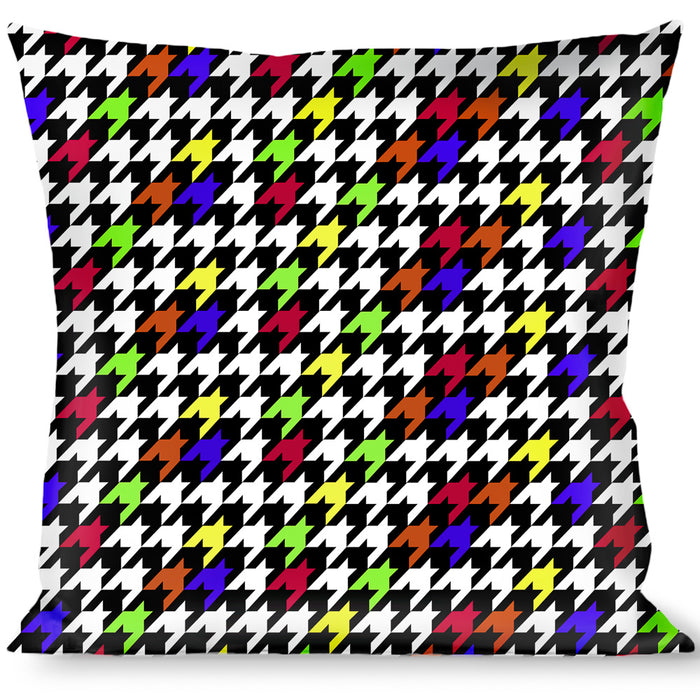 Buckle-Down Throw Pillow - Houndstooth Black/White/Multi Neon Throw Pillows Buckle-Down   