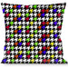 Buckle-Down Throw Pillow - Houndstooth Black/White/Multi Neon Throw Pillows Buckle-Down   