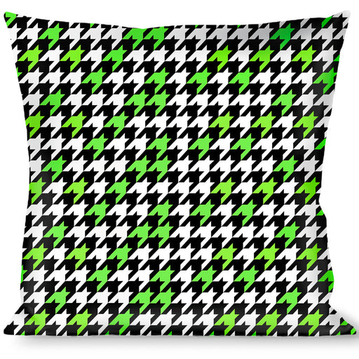 Buckle-Down Throw Pillow - Houndstooth Black/White/Neon Green Throw Pillows Buckle-Down   