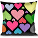 Buckle-Down Throw Pillow - Hearts Black/Multi Color Throw Pillows Buckle-Down   
