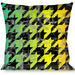 Buckle-Down Throw Pillow - Houndstooth Black/Rainbow Throw Pillows Buckle-Down   