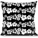 Buckle-Down Throw Pillow - Hibiscus Outline Black/White Throw Pillows Buckle-Down   