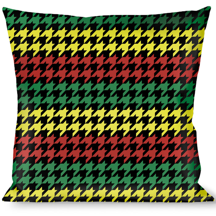 Buckle-Down Throw Pillow - Houndstooth Black/Rasta Throw Pillows Buckle-Down   