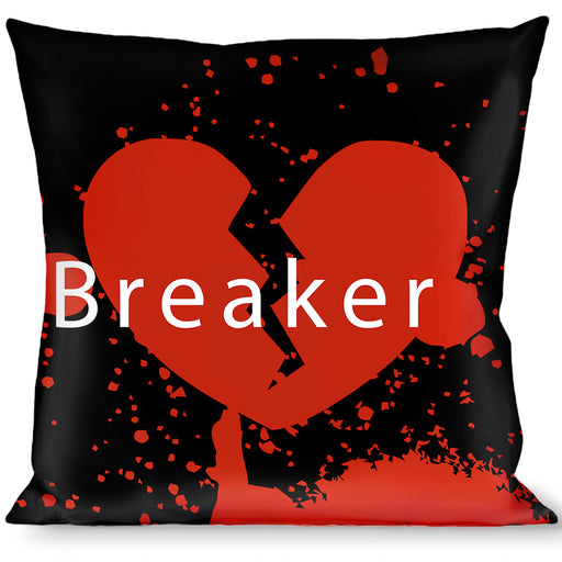 Buckle-Down Throw Pillow - Heart Breaker Black/White/Red Throw Pillows Buckle-Down   