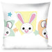 Buckle-Down Throw Pillow - Happy/Sad Bunnies & Stars White/Pastel Throw Pillows Buckle-Down   