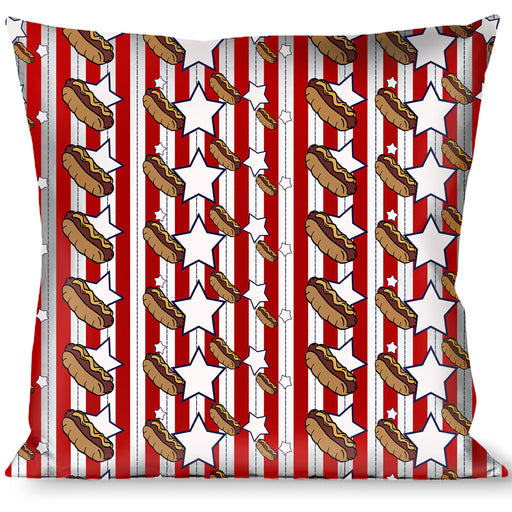 Buckle-Down Throw Pillow - Hot Dogs/Stars & Stripes Throw Pillows Buckle-Down   