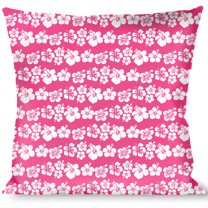 Buckle-Down Throw Pillow - Hibiscus Neon Pink/White Throw Pillows Buckle-Down   