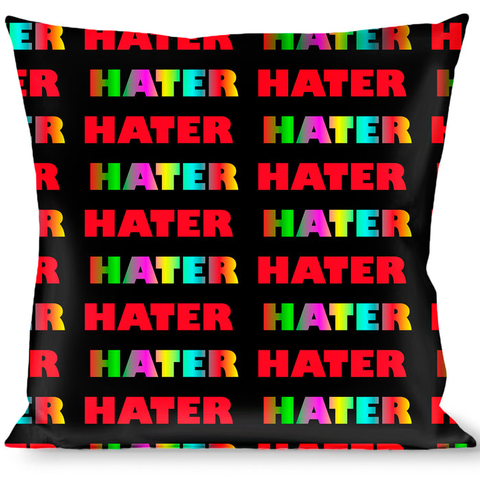 Buckle-Down Throw Pillow - HATER Black/Red/Rainbow Fade Throw Pillows Buckle-Down   