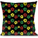 Buckle-Down Throw Pillow - Hibiscus C/U Black/Green/Yellow/Red Throw Pillows Buckle-Down   