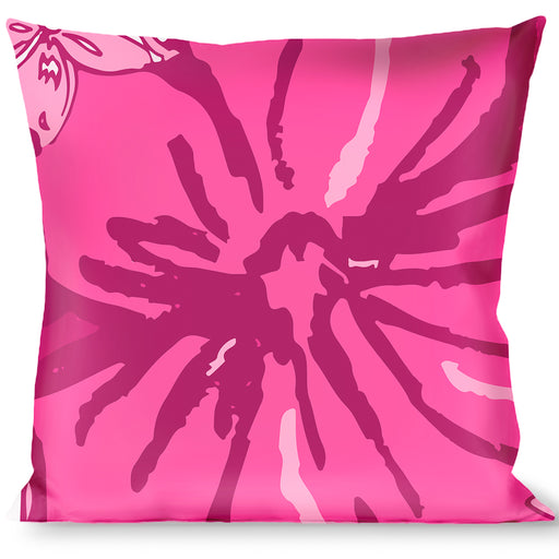 Buckle-Down Throw Pillow - Hibiscus Collage White/Pinks Throw Pillows Buckle-Down   