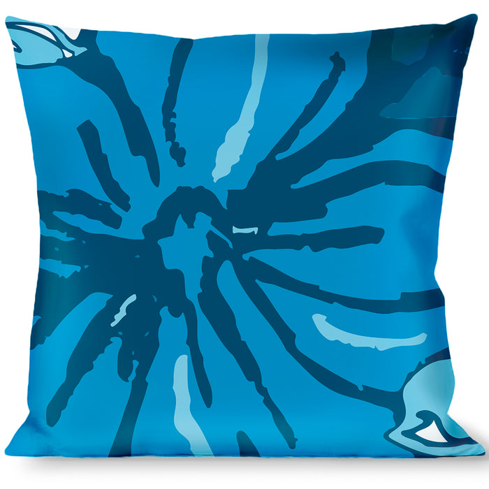 Buckle-Down Throw Pillow - Hibiscus Collage White/Blues Throw Pillows Buckle-Down   