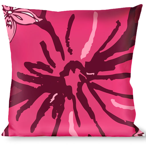 Buckle-Down Throw Pillow - Hibiscus Collage Pink Shades Throw Pillows Buckle-Down   