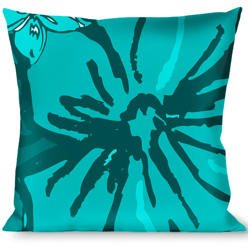 Buckle-Down Throw Pillow - Hibiscus Collage Turquoise Shades Throw Pillows Buckle-Down   