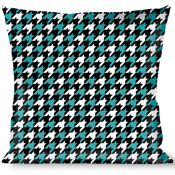 Buckle-Down Throw Pillow - Houndstooth Black/White/Turquoise Throw Pillows Buckle-Down   