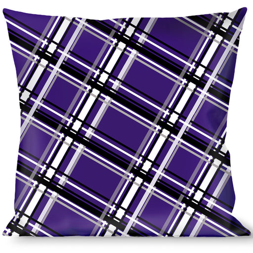Buckle-Down Throw Pillow - Houndstooth Gray/Purple/White Throw Pillows Buckle-Down   