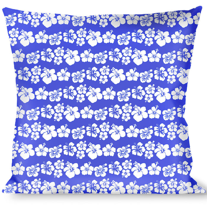 Buckle-Down Throw Pillow - Hibiscus Blue/White Throw Pillows Buckle-Down   