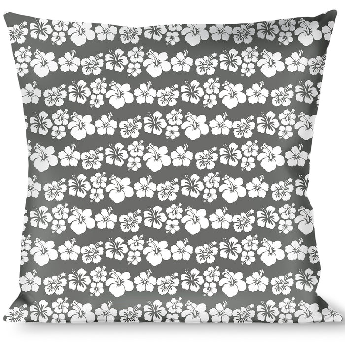 Buckle-Down Throw Pillow - Hibiscus Gray/White Throw Pillows Buckle-Down   