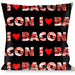 Buckle-Down Throw Pillow - I "Heart" BACON Black/Bacon Throw Pillows Buckle-Down   