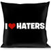 Buckle-Down Throw Pillow - I "Heart" HATERS Black/White/Red Throw Pillows Buckle-Down   