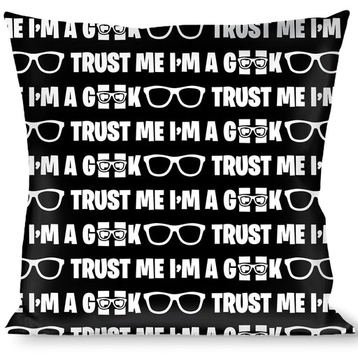 Buckle-Down Throw Pillow - I'M A GEEK/Glasses Black/White Throw Pillows Buckle-Down   
