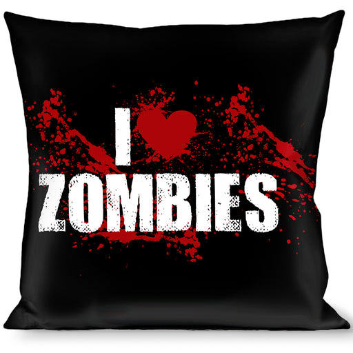 Buckle-Down Throw Pillow - I "Heart" ZOMBIES Bold Splatter Black/White/Red Throw Pillows Buckle-Down   