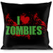 Buckle-Down Throw Pillow - I "Heart" ZOMBIES Bold Splatter Black/Green/Red Throw Pillows Buckle-Down   