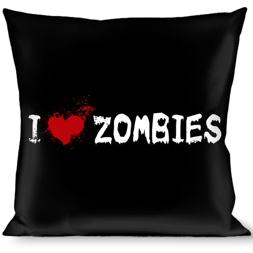 Buckle-Down Throw Pillow - I "Heart" ZOMBIES Bloody Splatter Black/White/Red Throw Pillows Buckle-Down   