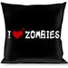 Buckle-Down Throw Pillow - I "Heart" ZOMBIES Bloody Splatter Black/White/Red Throw Pillows Buckle-Down   