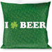 Buckle-Down Throw Pillow - I "Clover" BEER/Clover Outlines Greens/White Throw Pillows Buckle-Down   