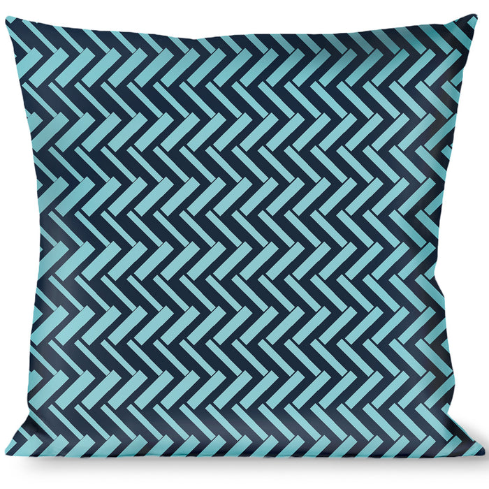 Buckle-Down Throw Pillow - Jagged Chevron Navy/Turquoise Throw Pillows Buckle-Down   