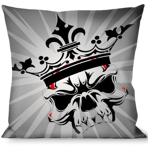 Buckle-Down Throw Pillow - King Skull Blocks/Rays Grays Throw Pillows Buckle-Down   