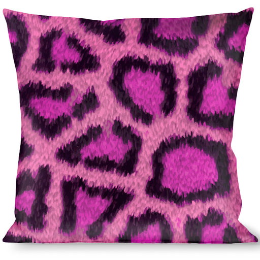 Buckle-Down Throw Pillow - Leopard Pink Fuchsia Throw Pillows Buckle-Down   
