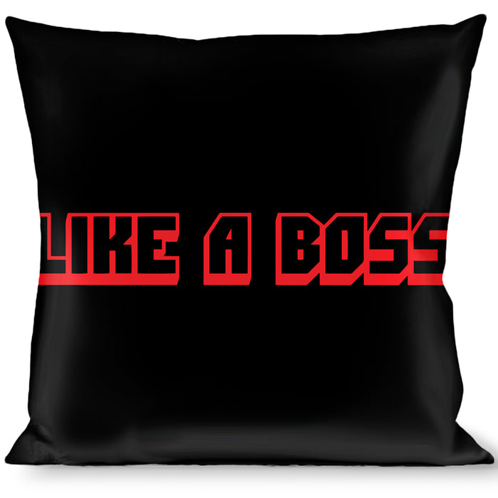 Buckle-Down Throw Pillow - LIKE A BOSS Black/Red Throw Pillows Buckle-Down   