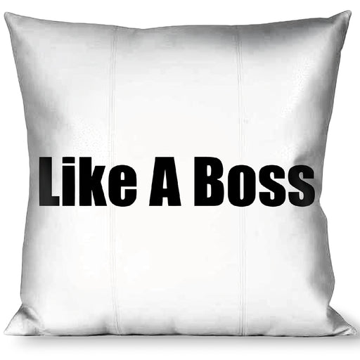 Buckle-Down Throw Pillow - LIKE A BOSS White/Black Throw Pillows Buckle-Down   