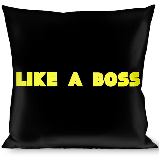 Buckle-Down Throw Pillow - LIKE A BOSS Black/Yellow Throw Pillows Buckle-Down   