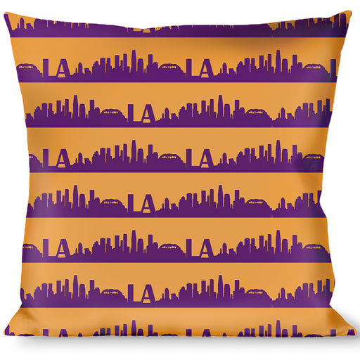 Buckle-Down Throw Pillow - Los Angeles Solid Skyline Gold/Purple Throw Pillows Buckle-Down   